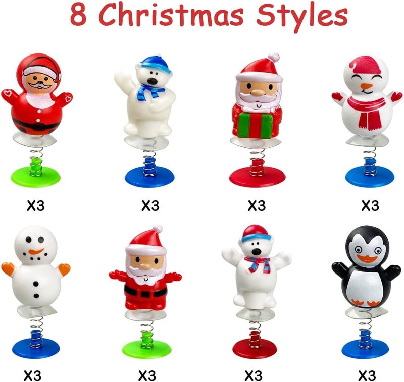 QINGQIU 24 PCS Christmas Jumping Popper Toys for Kids Boys Girls Christmas Stocking Stuffers Party Favors Gifts Games - Image 2